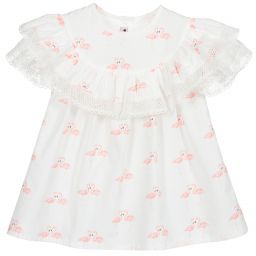 Phi Clothing-White Cotton Lace Trim Blouse | Childrensalon Outlet