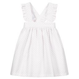 Phi Clothing-White & Pink Pinafore Dress | Childrensalon Outlet