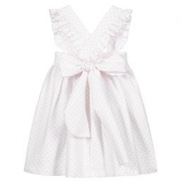 Phi Clothing-White & Pink Pinafore Dress | Childrensalon Outlet