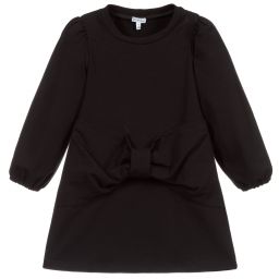 Piccola Ludo-Black Cotton Jersey Dress | Childrensalon Outlet