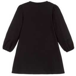 Piccola Ludo-Black Cotton Jersey Dress | Childrensalon Outlet