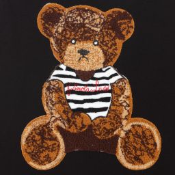 بيكولا لودو-فستان سويتشيرت قطن جيرسي لون أسود | Childrensalon Outlet