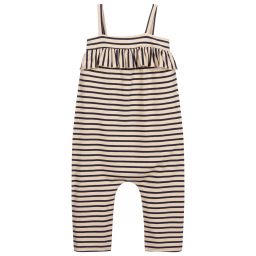 Piccola Ludo-Blue & Beige Striped Jumpsuit | Childrensalon Outlet