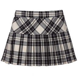 Piccola Ludo-Blue & Ivory Check Skirt | Childrensalon Outlet