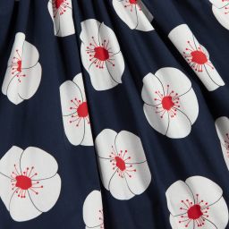 Piccola Ludo-Blue & Red Cotton Poppy Dress | Childrensalon Outlet