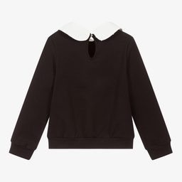 بيكولا لودو-سويتشيرت بياقة قطن جيرسي لون أسود للبنات | Childrensalon Outlet