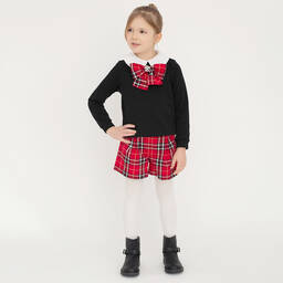 بيكولا لودو-سويتشيرت بياقة قطن جيرسي لون أسود للبنات | Childrensalon Outlet