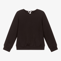 بيكولا لودو-سويتشيرت بياقة قطن جيرسي لون أسود للبنات | Childrensalon Outlet