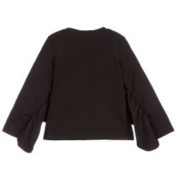 Piccola Ludo-Girls Black Jersey Blouse | Childrensalon Outlet