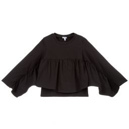 Piccola Ludo-Girls Black Jersey Blouse | Childrensalon Outlet