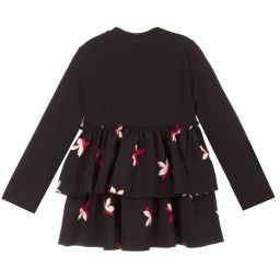 Piccola Ludo-Girls Black & Red Floral Top | Childrensalon Outlet