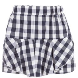 Piccola Ludo-Girls Blue Checked Skirt | Childrensalon Outlet