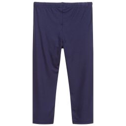 Piccola Ludo-Girls Blue Viscose Leggings | Childrensalon Outlet
