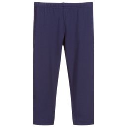 Piccola Ludo-Girls Blue Viscose Leggings | Childrensalon Outlet