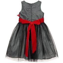 Piccola Ludo-Girls Grey Glittery Dress | Childrensalon Outlet
