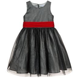 Piccola Ludo-Girls Grey Glittery Dress | Childrensalon Outlet