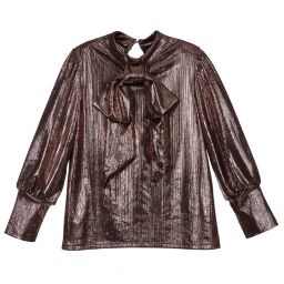 Piccola Ludo-Girls Metallic Pink Blouse | Childrensalon Outlet