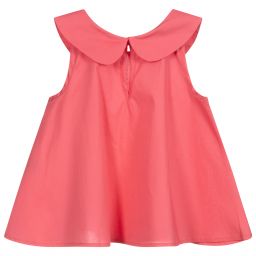 Piccola Ludo-Girls Pink Cotton Blouse | Childrensalon Outlet