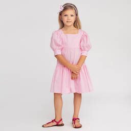 Piccola Ludo-Розовый хлопковый комбинезон для девочек | Childrensalon Outlet