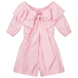 Piccola Ludo-Розовый хлопковый комбинезон для девочек | Childrensalon Outlet