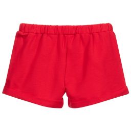 Piccola Ludo-Girls Red Jersey Shorts | Childrensalon Outlet