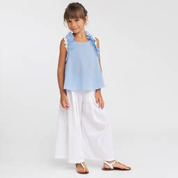 بيكولا لودو-بنطلون قطن خفيف لون ابيض للبنات | Childrensalon Outlet