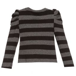 Piccola Ludo-Grey & Black Striped Sweater | Childrensalon Outlet