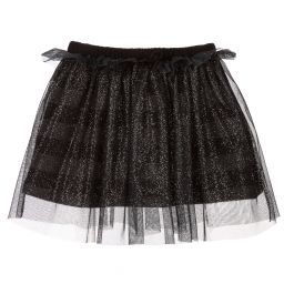 Piccola Ludo-Grey Knit & Tulle Skirt | Childrensalon Outlet