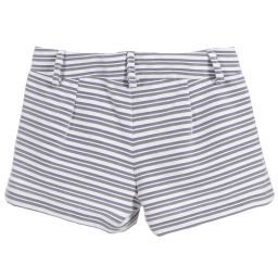 Piccola Ludo-Grey Striped Viscose Shorts | Childrensalon Outlet