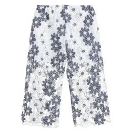 Piccola Ludo-White & Blue Wide-Leg Trousers | Childrensalon Outlet
