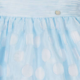 Piccola Speranza-Baby Girls Blue Polka Dot Dress | Childrensalon Outlet