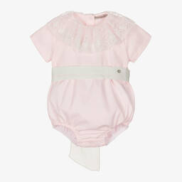 Piccola Speranza-Baby Girls Pink Cotton Shortie | Childrensalon Outlet