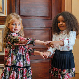 Piccola Speranza-Blue Wool Blend Pleated Skirt | Childrensalon Outlet