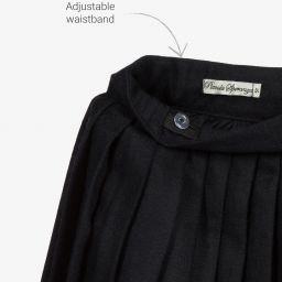Piccola Speranza-Blue Wool Blend Pleated Skirt | Childrensalon Outlet