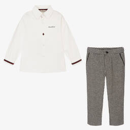 Piccola Speranza-Черно-белый комплект с брюками в гусиную лапку | Childrensalon Outlet
