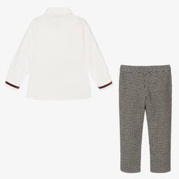 Piccola Speranza-Черно-белый комплект с брюками в гусиную лапку | Childrensalon Outlet
