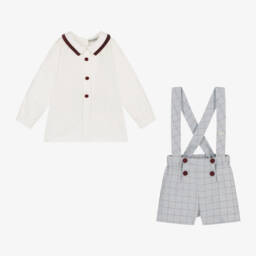 Piccola Speranza-Топ и серые шорты в клетку для мальчиков | Childrensalon Outlet