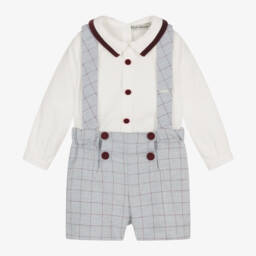 Piccola Speranza-Топ и серые шорты в клетку для мальчиков | Childrensalon Outlet