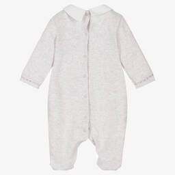 Piccola Speranza-Boys Grey Bow Tie Babygrow | Childrensalon Outlet