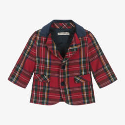 Piccola Speranza-Boys Tartan Red Blazer | Childrensalon Outlet