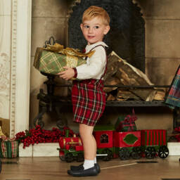 بيكولا سبيرانزا-بودي سوت تارتان لون أحمر  | Childrensalon Outlet