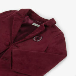 بيكولا سبيرانزا-جاكيت بليزر مخمل لون أحمر بورغندي للأولاد | Childrensalon Outlet