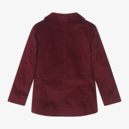 بيكولا سبيرانزا-جاكيت بليزر مخمل لون أحمر بورغندي للأولاد | Childrensalon Outlet
