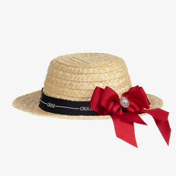 Piccola Speranza-Бежевая соломенная шляпка | Childrensalon Outlet