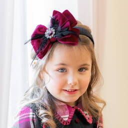 Piccola Speranza-Girls Black & Pink Hairband | Childrensalon Outlet