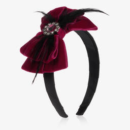 Piccola Speranza-Girls Black & Pink Hairband | Childrensalon Outlet