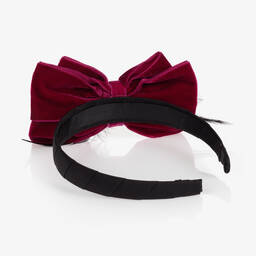 Piccola Speranza-Girls Black & Pink Hairband | Childrensalon Outlet