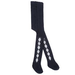 Piccola Speranza-Girls Blue Cotton Tights | Childrensalon Outlet