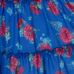 Piccola Speranza-Girls Blue Floral Crêpe Chiffon Skirt | Childrensalon Outlet