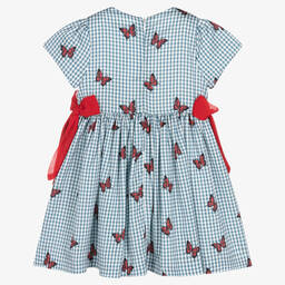 Piccola Speranza-Girls Blue Gingham Dress | Childrensalon Outlet